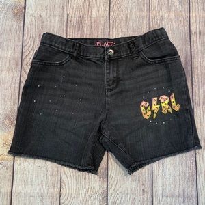 Girls Edgy Black Rocker Shorts
